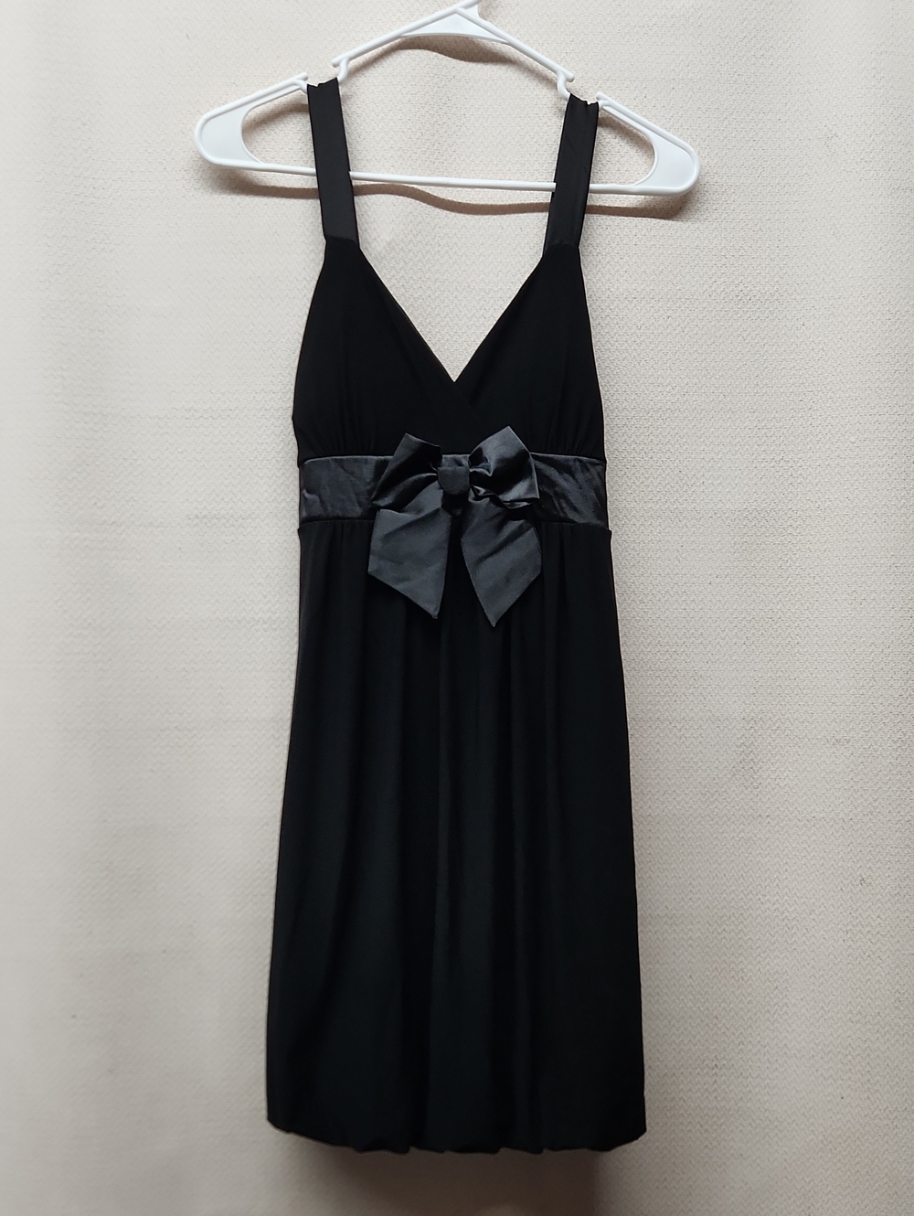 Taboo Black V-Neck Bow-Waist Mini Dress